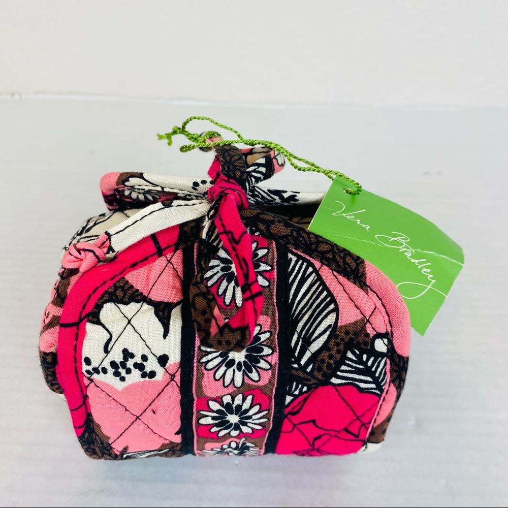 NWOT Vera Bradley All Wrapped Up Jewelry Roll in Mocha Rouge Print